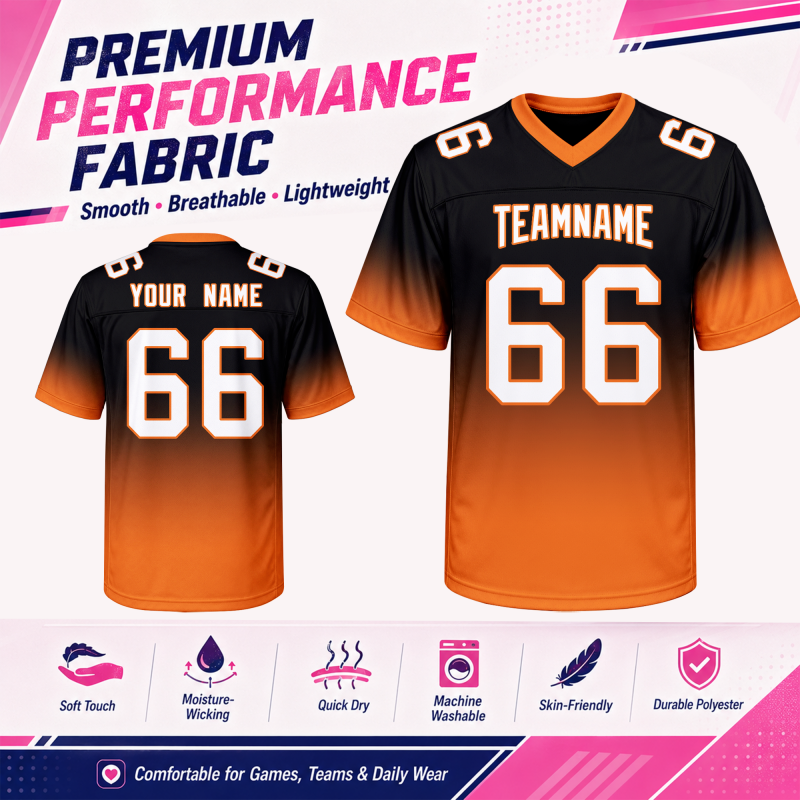 V Neck Custom Team Football Uniform Stitched Printed Team Logo