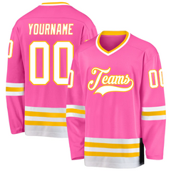 Custom Hockey Fan Shirt Striped Stitched Printed with Stitched Printed Name Number Team Logo for Men Women Youth Kids
