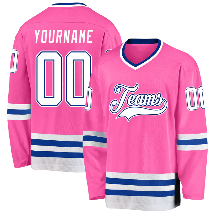 Custom Hockey Shirt with Custom Lettering Stitched Printed Personalization with Stitched Printed Name Number Logo for Team Uniforms
