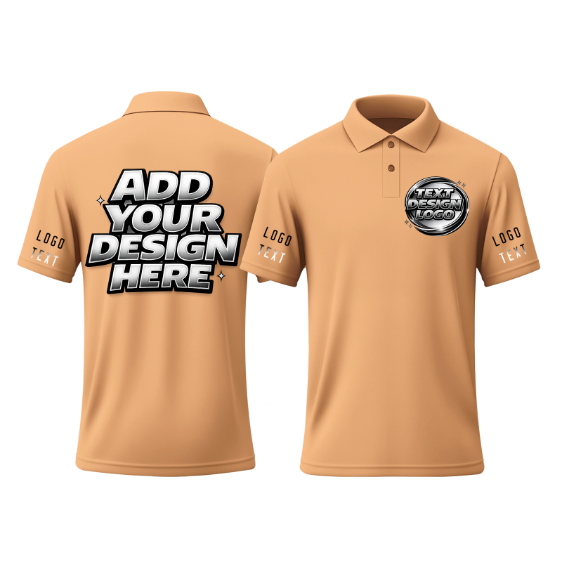 Custom Short Sleeve Printed Polo Shirt with Custom Printed Logo Name Text for Staff Team Events