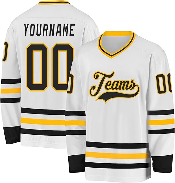 Custom Ice Hockey Jersey with Custom Text and Number for Team Captains with Personalized Name Number Logo for Teams Players and Fans