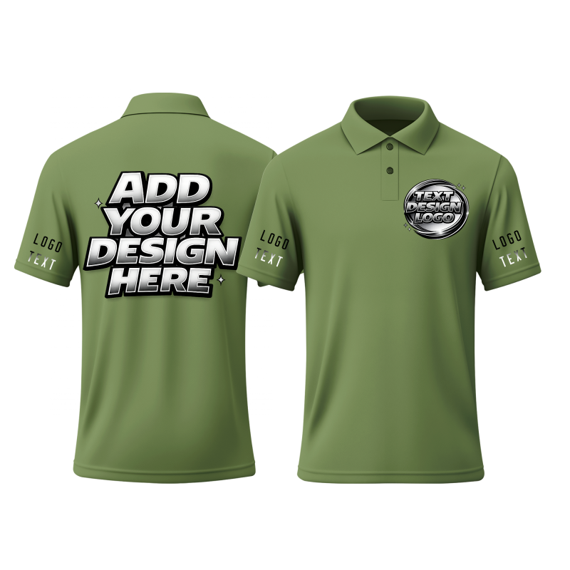 Custom Work Printed Polo Shirt with Printed Logo Name Text for Charity Event