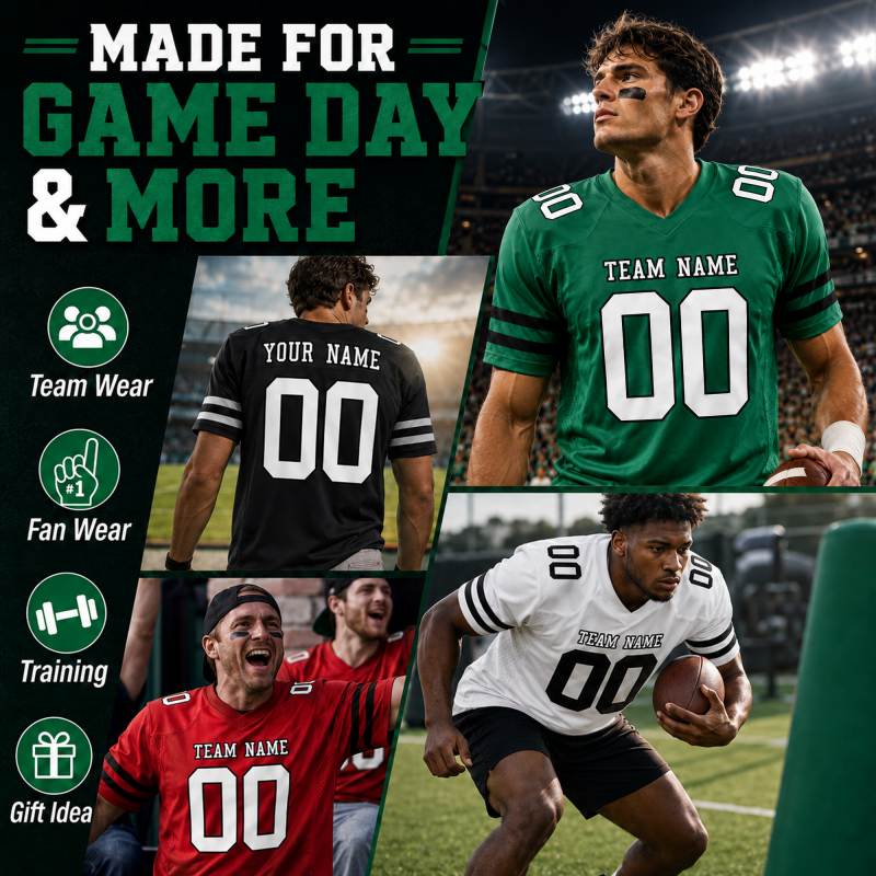 Custom Football Team Uniform Stitched Printed Team Customization for Class Reunion
