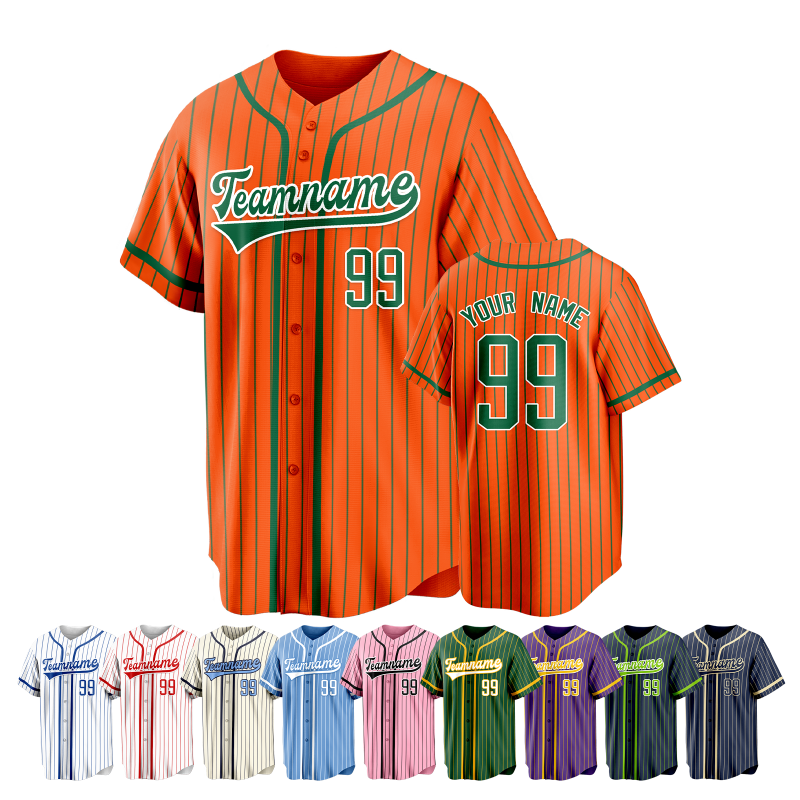 Custom Baseball Shirt Striped Stitched Printed