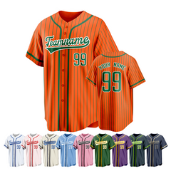 Custom Baseball Shirt Striped Stitched Printed
