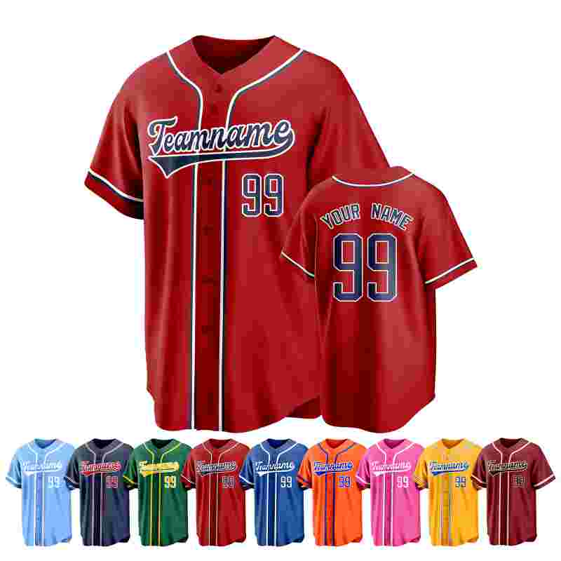 Custom Baseball Team Uniform with Player Name and Number