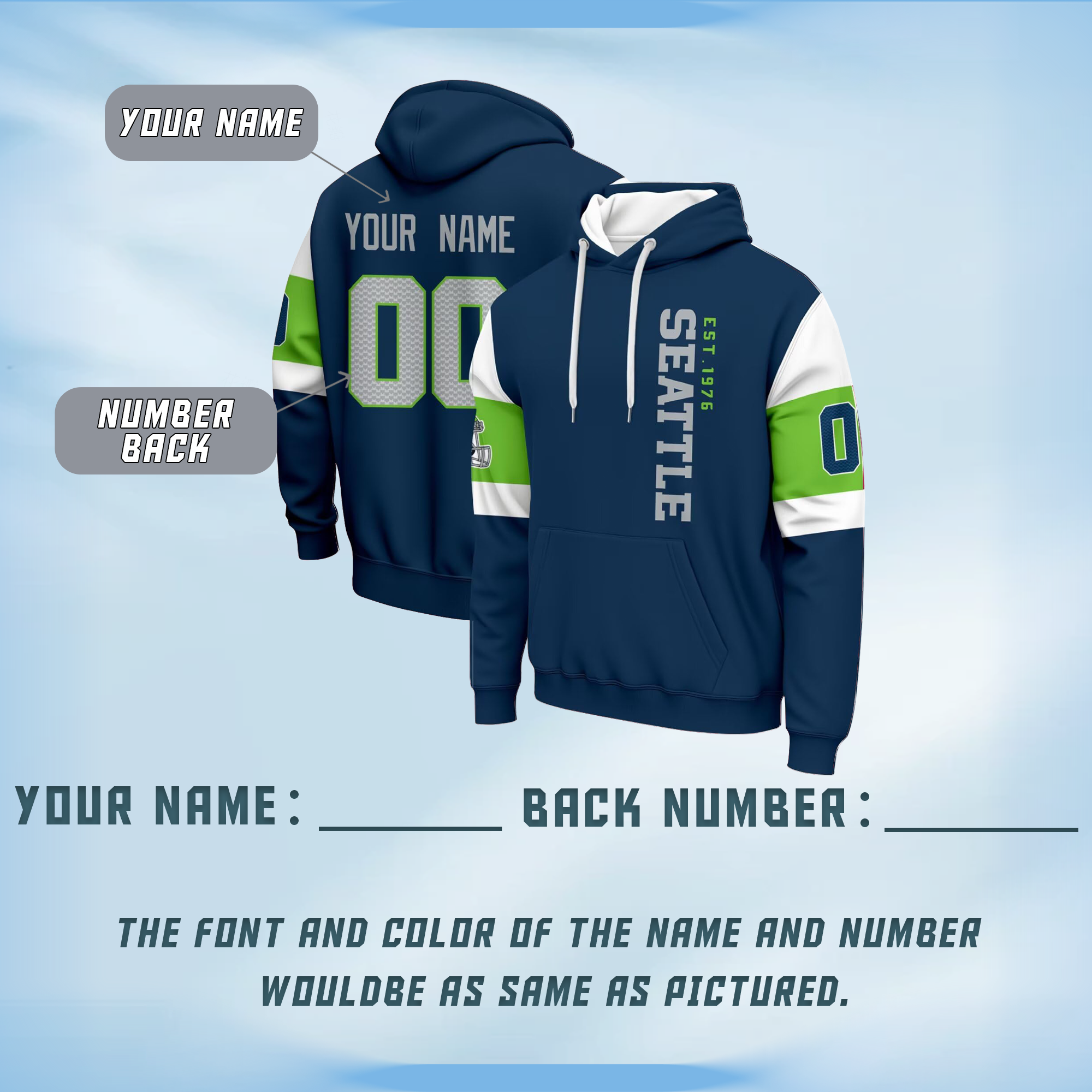 Outdoor Custom Printed Pullover Hoodie for Class Reunion Groups and Business Apparel