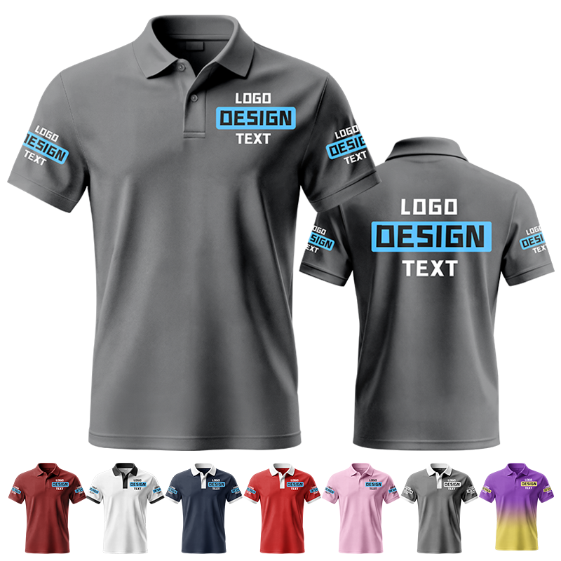 Casual Personalized Printed Polo Uniform with Custom Text and Logo for Travel Group Outfit