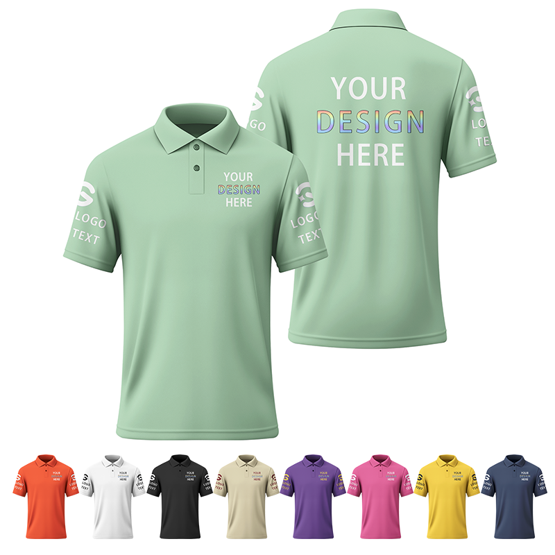 Travel Team Custom Golf Printed Polo Shirt with Golf Team Logo for Corporate Event