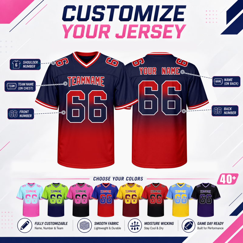 Personalized Team Football Jersey with Custom Team Logo Stitched Printed Team