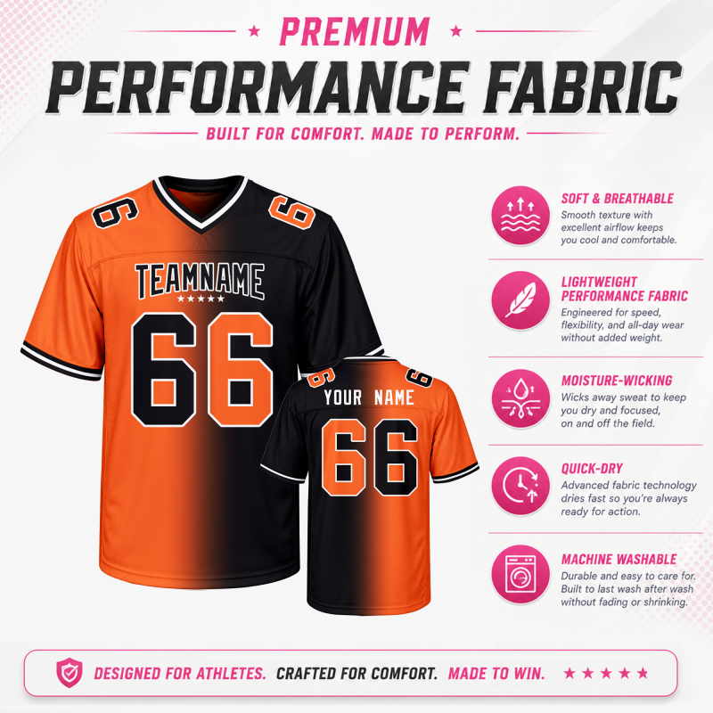 Custom Football Uniform with Custom Names and Numbers for Family Game Day Outfit
