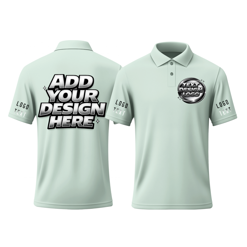 Custom Printed Logo Polo Uniform with Custom Printed Logo Name Text for Staff Team Events