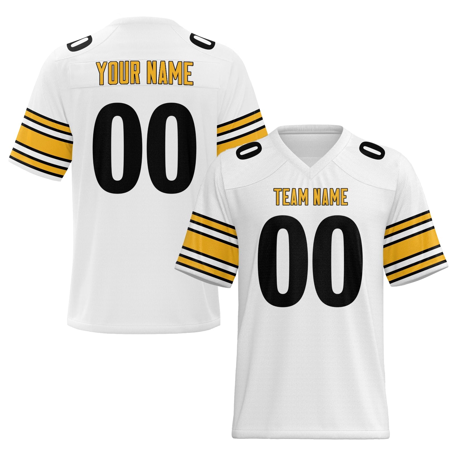 Personalized Football Jersey with Shoulder Number with Stitched Printed Custom Design