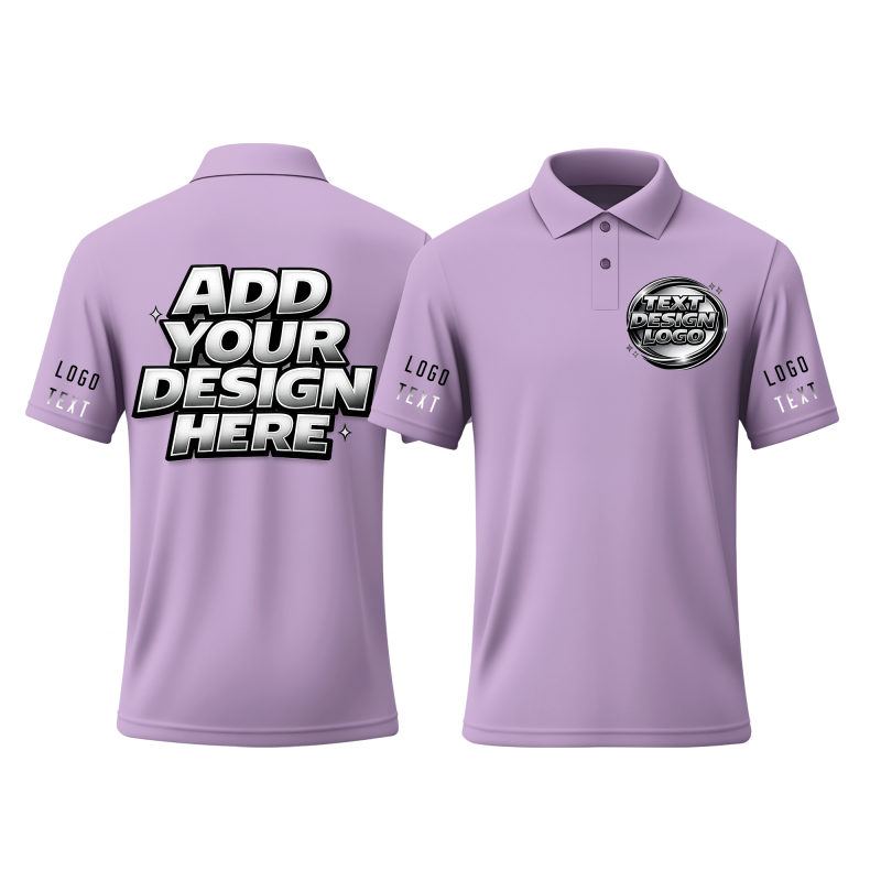 Custom Event Printed Polo Shirt with Printed Logo Name Text for Office Apparel