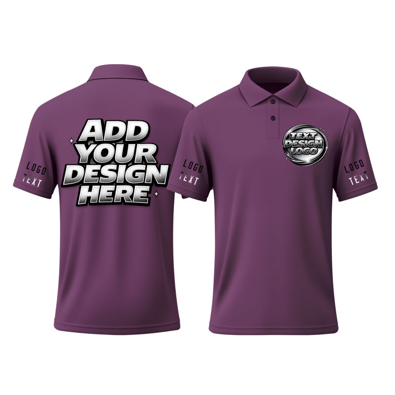 Custom Company Printed Polo Shirt with Custom Printed Logo Name Text for Staff Team Events