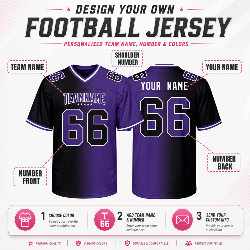 Custom Football Uniform with Custom Team Logo Stitched Printed Team Logo