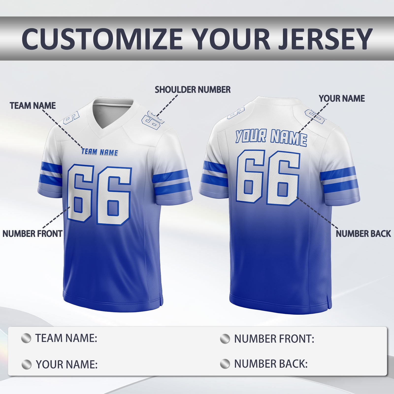 Custom Football Shirt Stitched Printed Name Number Logo for Cheerleaders