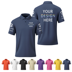 Custom Group Printed Polo Shirt with Printed Logo Name Text for Holiday Gift