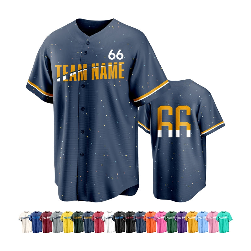 Custom Button Down Baseball Jersey Stitched Printed