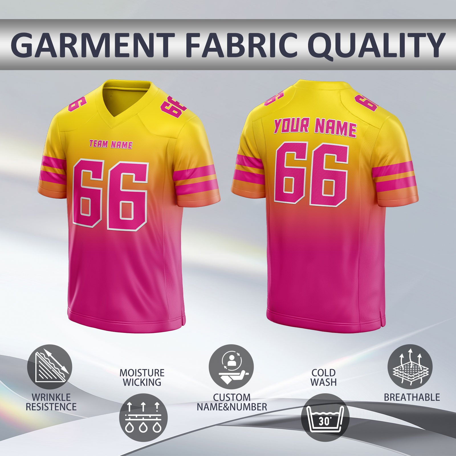 Custom Football Shirt Stitched Printed Name Number Logo for Cheerleaders