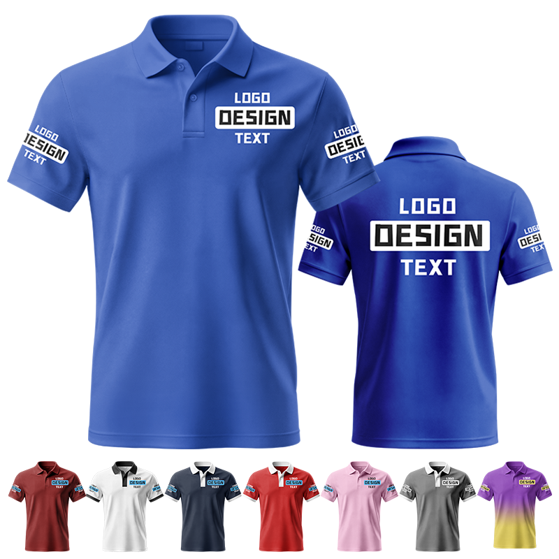 Lightweight Custom Printed Polo Work Uniform Printed Design for Business Team Uniforms