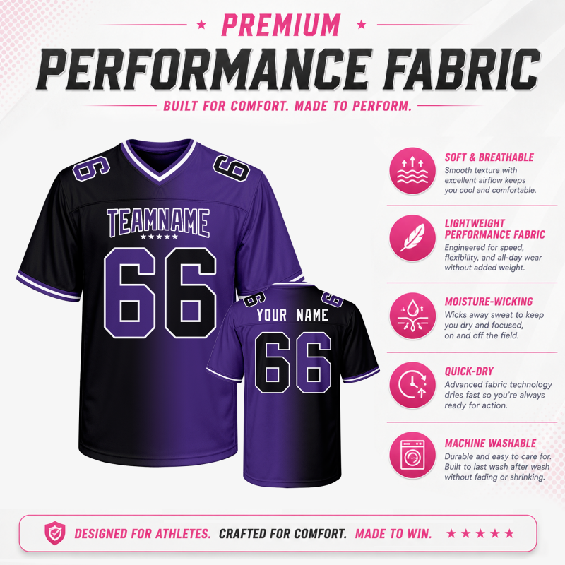 Custom Football Uniform with Custom Team Logo Stitched Printed Team Logo