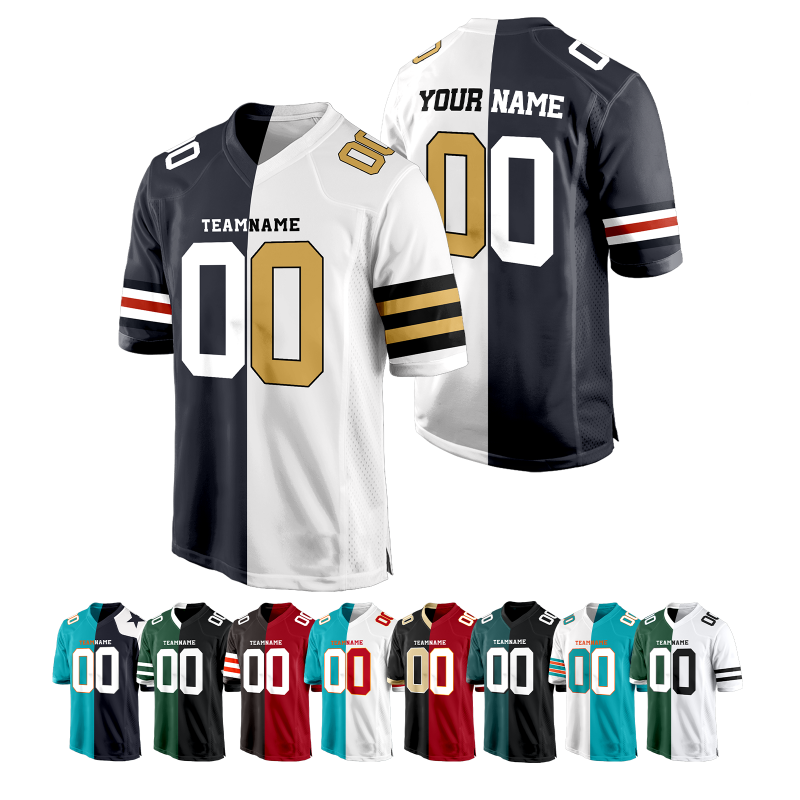 Custom Football Fan Shirt with Custom Names and Numbers Stitched Printed Team