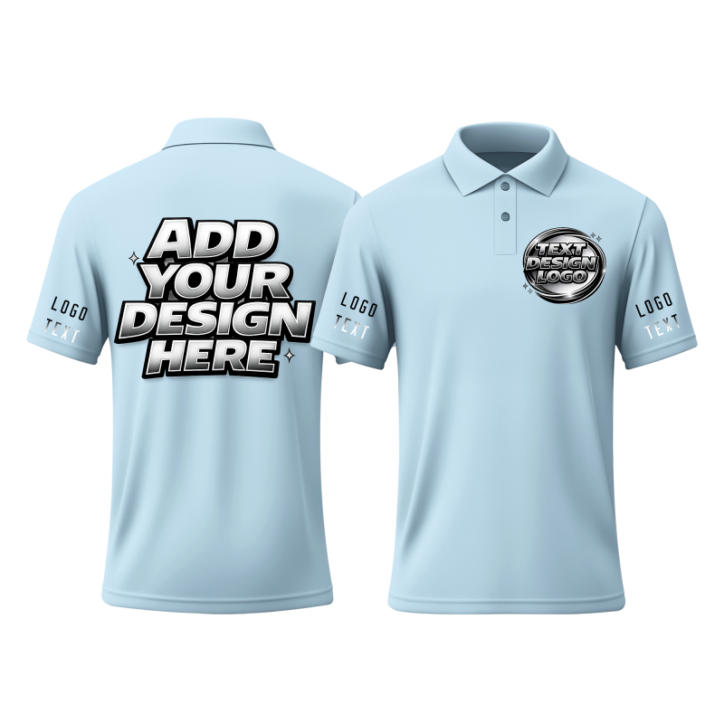 Custom Printed Polo Shirt with Custom Printed Logo Name Text for Staff Team Events