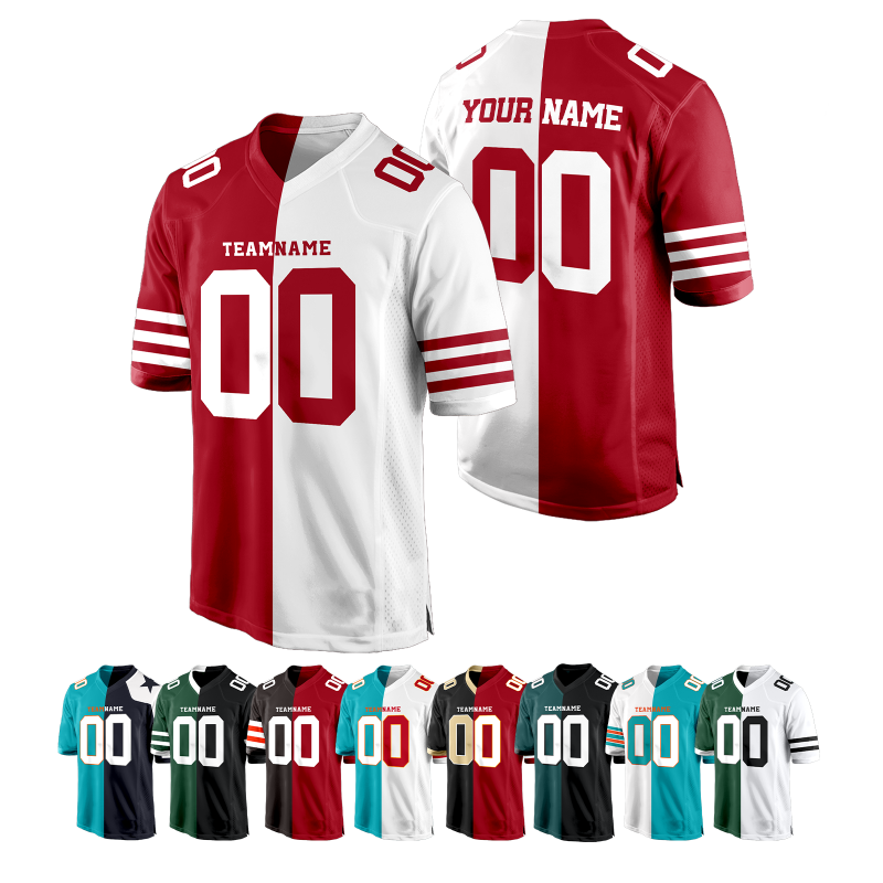 Personalized Team Football Jersey with Front Team Name and Back Number Football Gift