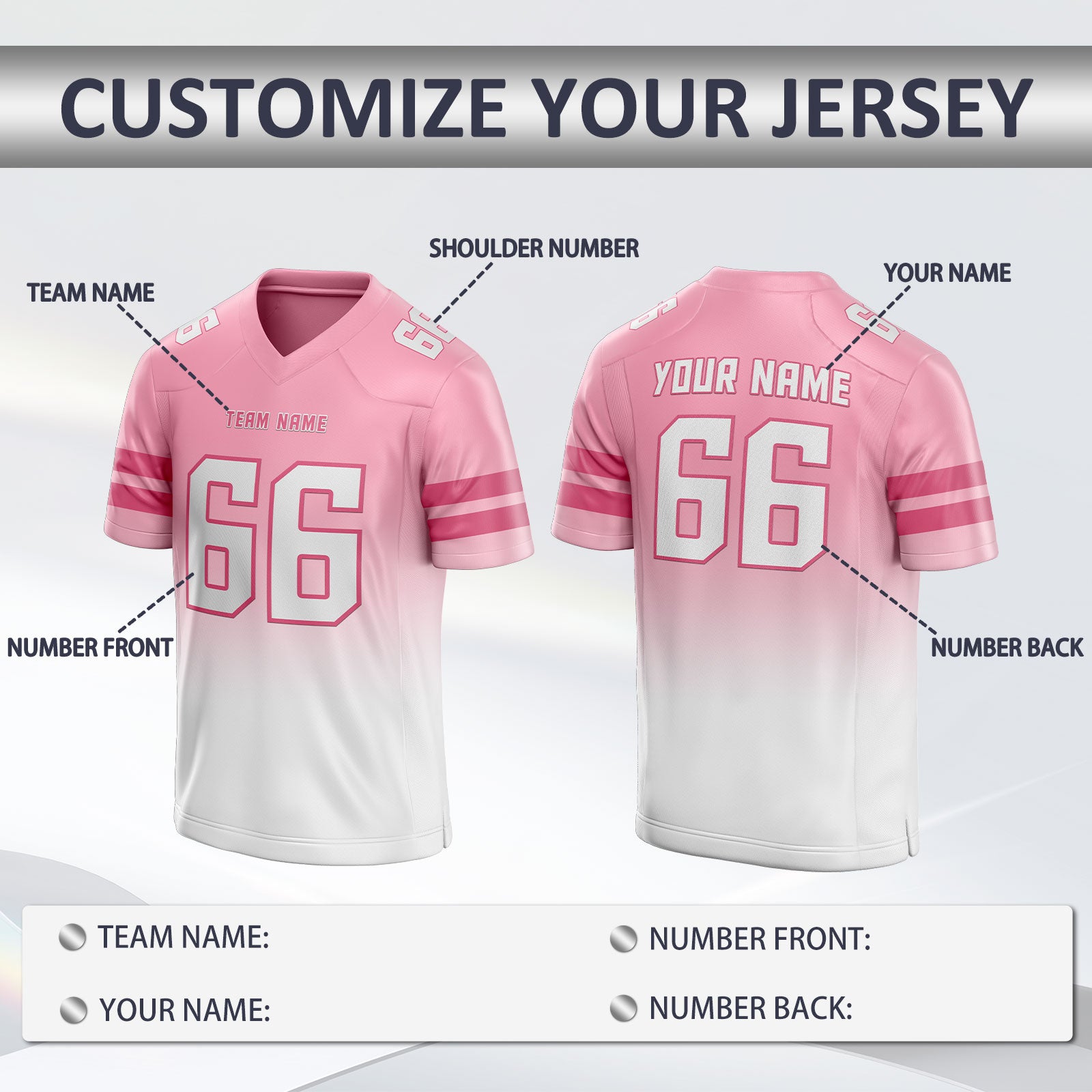 Custom Football Game Jersey with Your Name and Number Game Day Shirt