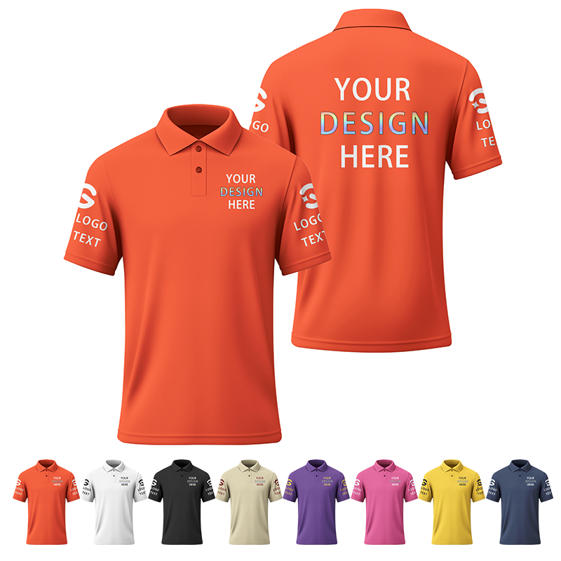 Printed Custom Logo Printed Polo Shirt with Staff Name and Logo for Service Teams