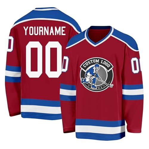 Custom Ice Hockey Team Jersey Team Style for Senior Night Gift with Custom Names Numbers Logos for Rink Events and Team Photos