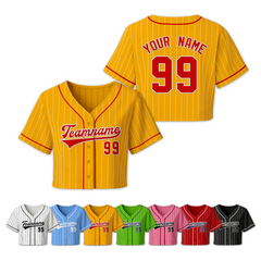 Personalized Baseball Jersey Striped Sublimated or Embroidered
