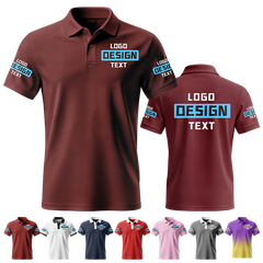 Custom Printed Polo Shirt with Printed Logo Name for Men Women Youth