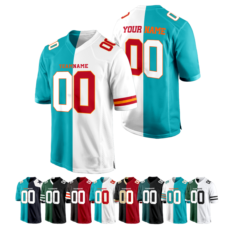 Sequin Custom Football Uniform Stitched Printed Custom Design
