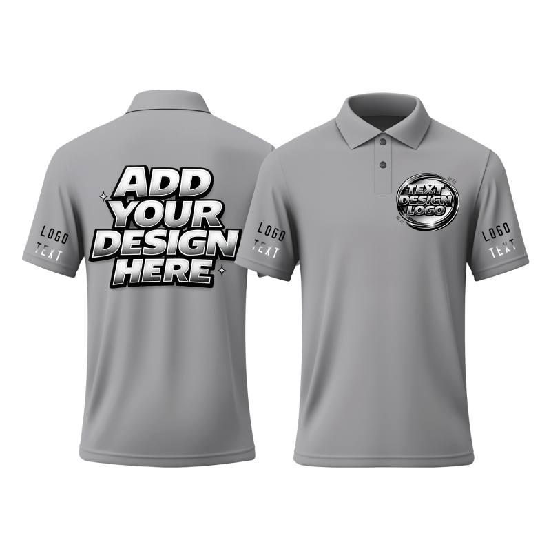 Custom Team Printed Polo Shirt with Custom Printed Logo Name Text for Staff Team Events