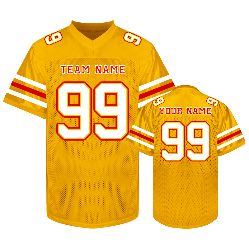 Custom Football Fan Shirt with Custom Text and Number Stitched Printed