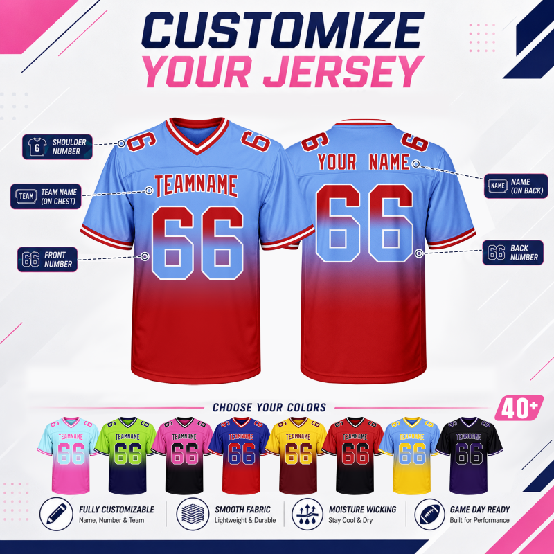 Custom Football Jersey with Sleeve Number for Weekend Tournament