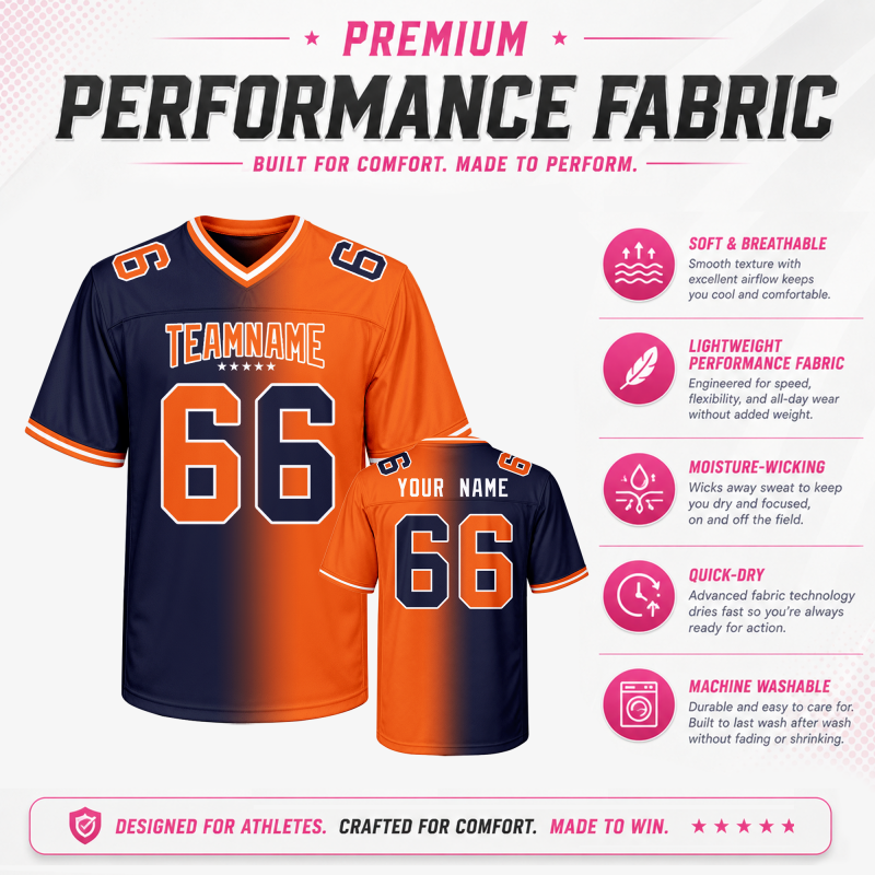 Casual Personalized Football Team Jersey Stitched Printed Team Logo