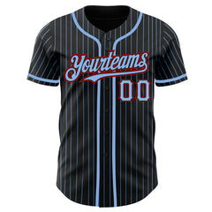 Striped Personalized Baseball Shirt with Personalized Team Logo