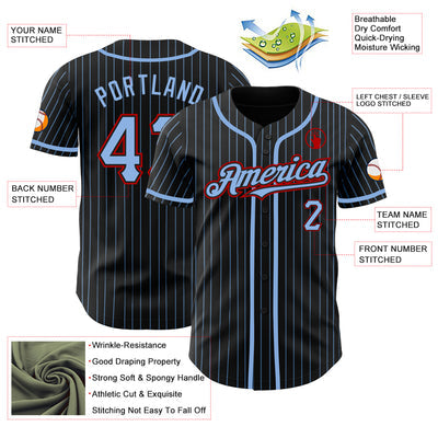 Striped Personalized Baseball Shirt with Personalized Team Logo