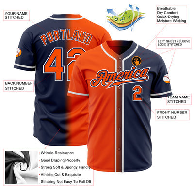 Custom Button Down Baseball Jersey Embroidered Team Logo