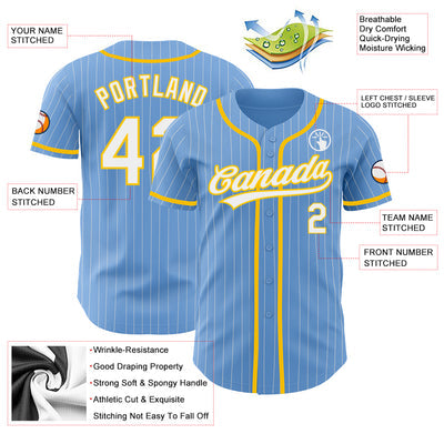 Custom Button Down Baseball Jersey with Player Name and Number Sublimated or Embroidered