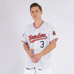 Pinstripe Personalized Baseball Shirt with Team Name and Logo