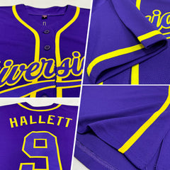 Custom Button Down Baseball Jersey Stitched Printed