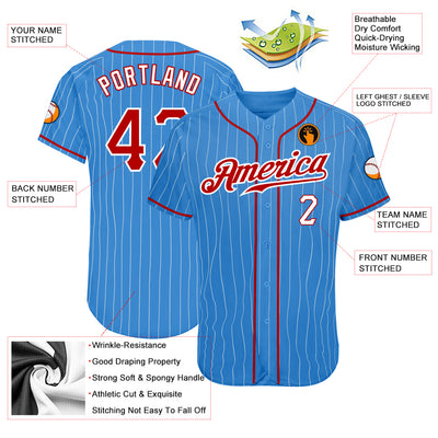 Striped Custom Baseball Jersey Shirt with Player Name and Number