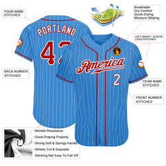 Striped Custom Baseball Jersey Shirt with Player Name and Number