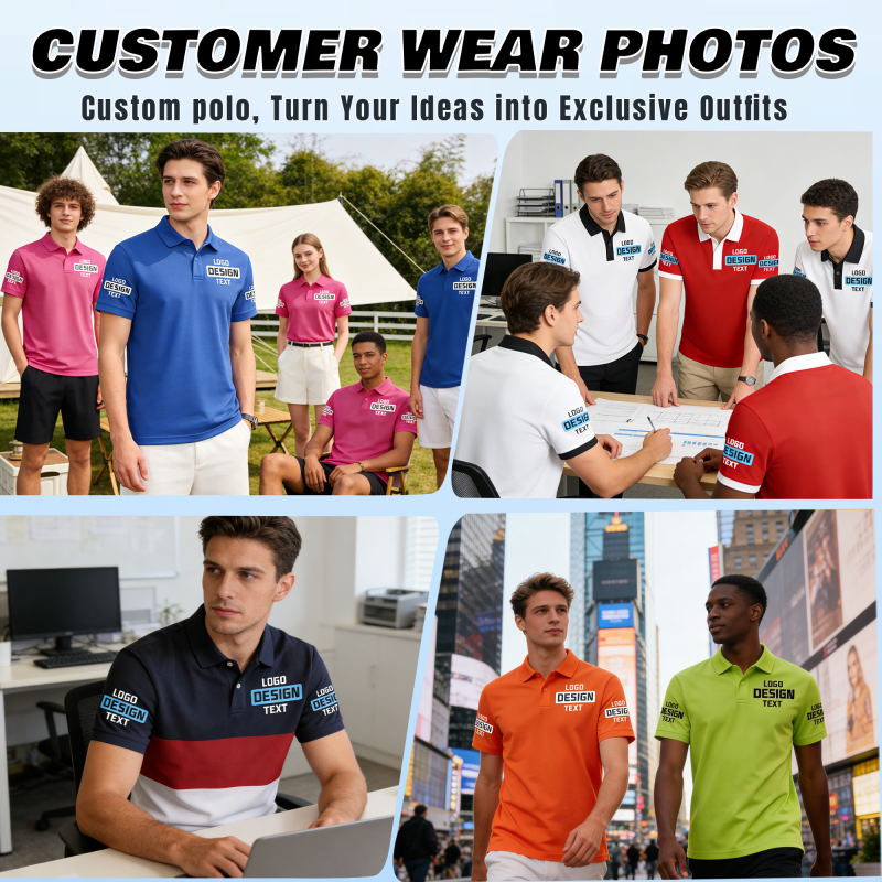 Business Custom Short Sleeve Printed Polo Shirt Printed Design for Business Team Uniforms