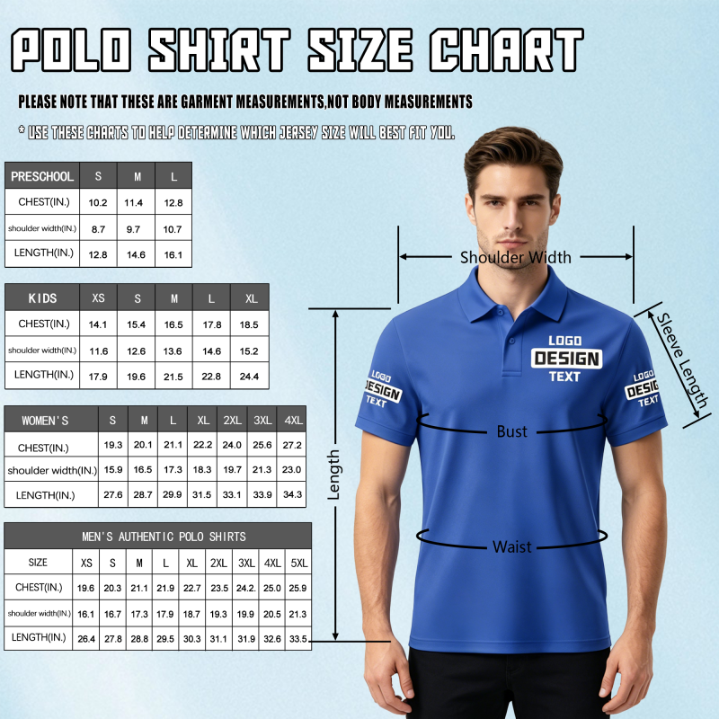 Custom Printed Logo Polo Uniform with Custom Printed Logo Name Text for Staff Team Events