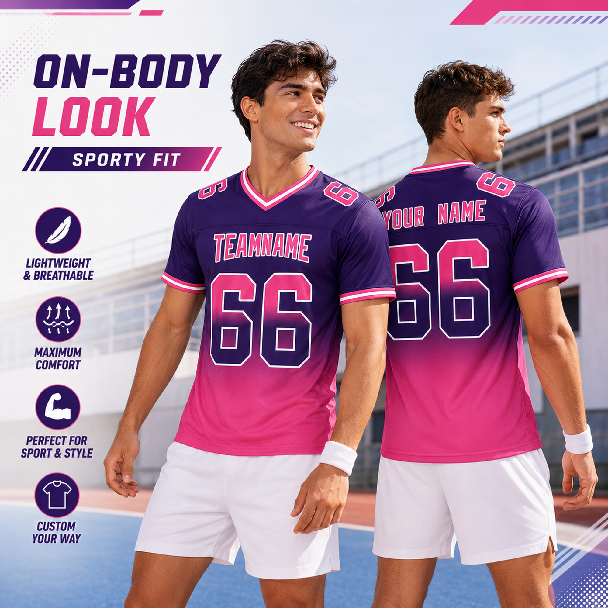 Custom Game Day Football Jersey Stitched Printed Name Number